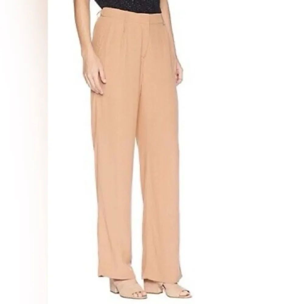 Eileen Fisher Tencel Viscose Crepe Wide-Leg Trouser Pant - Amber Brown